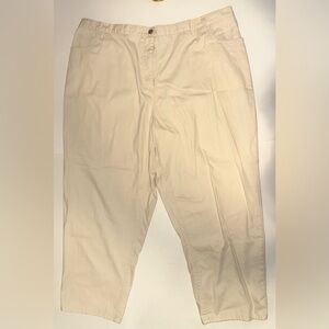 Blair Dress Pants Womens Plus Size 26P Cream White Pleated High Rise Tapered Leg